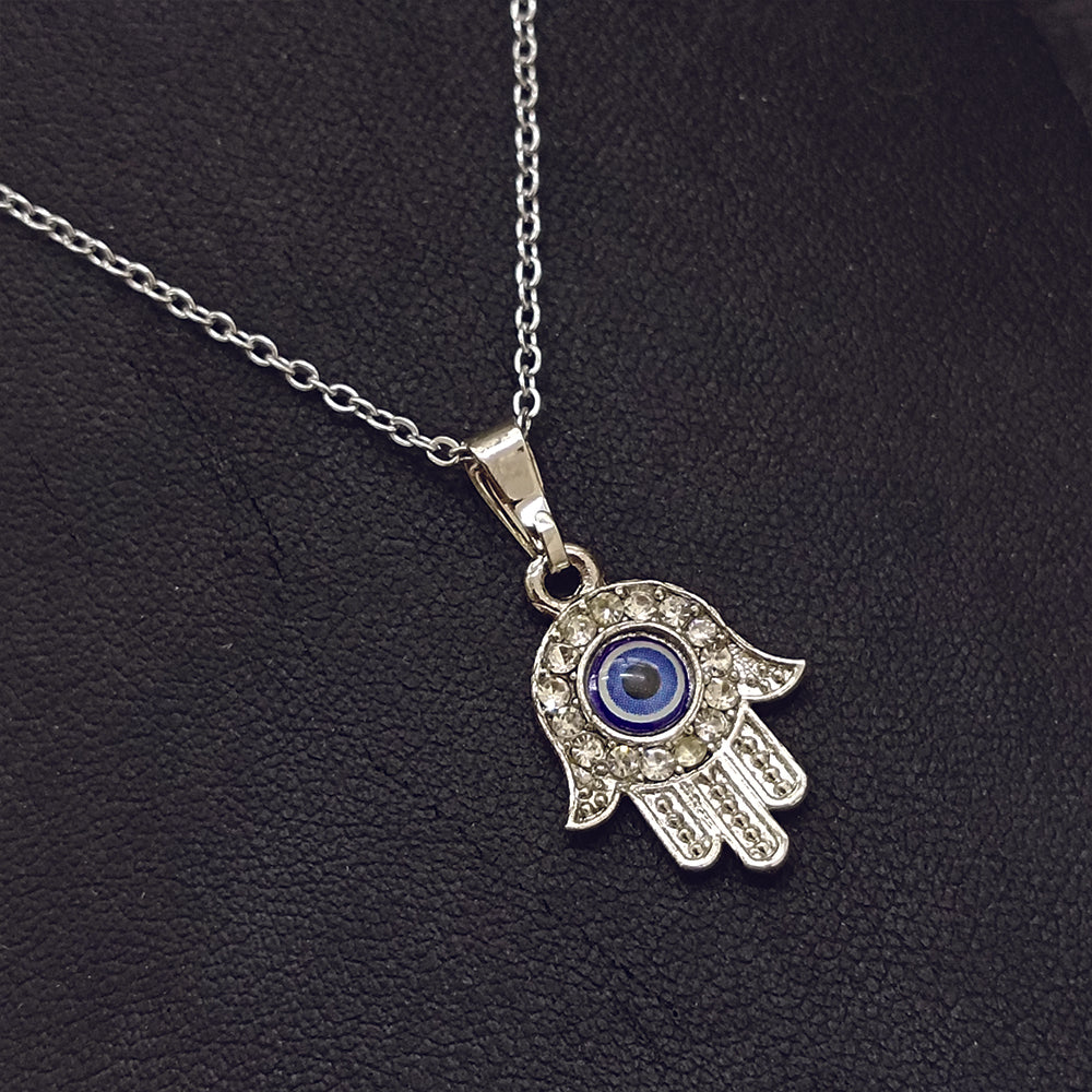 JewelMaze Hand Evil Eye Chain Pendant - 1405022