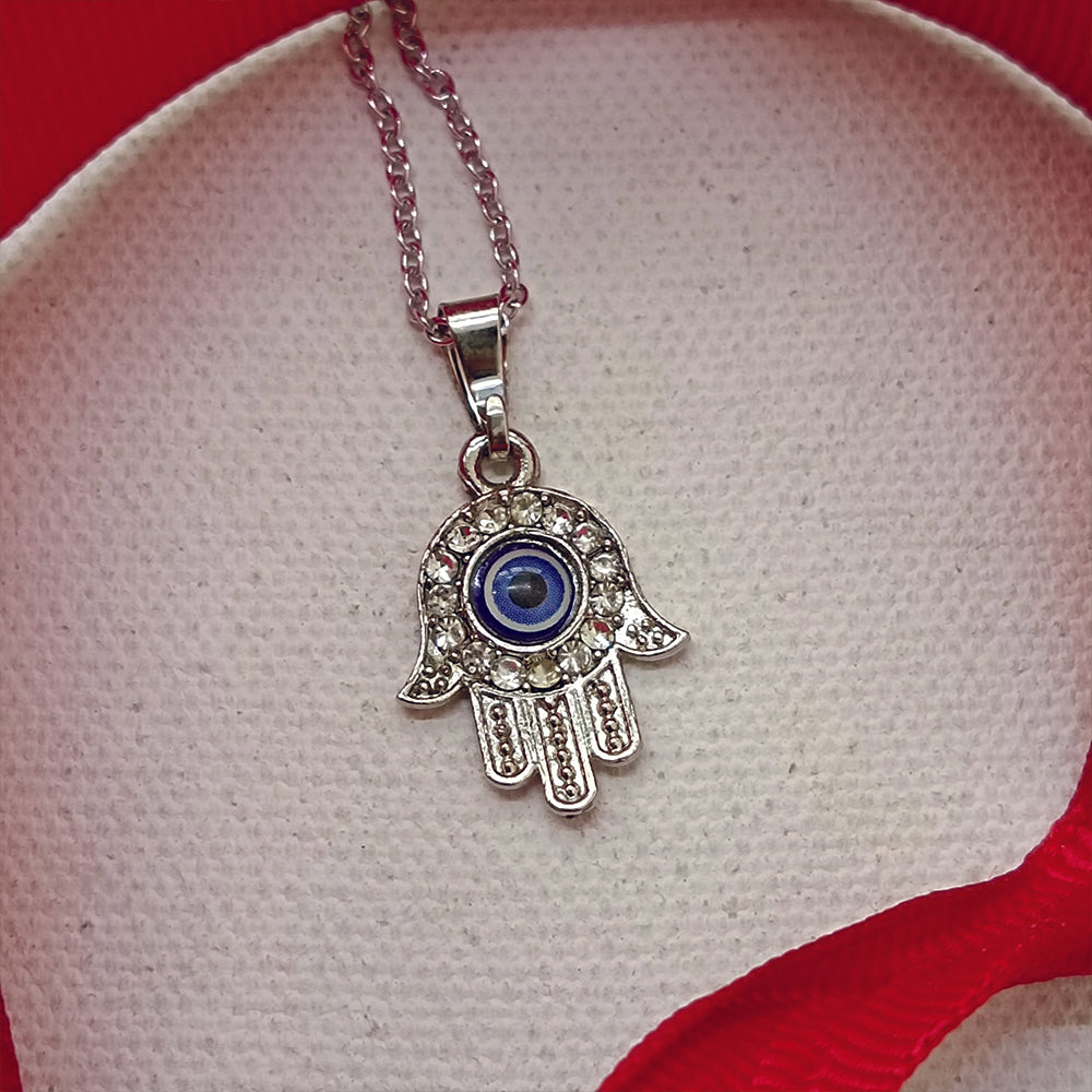 JewelMaze Hand Evil Eye Chain Pendant - 1405022
