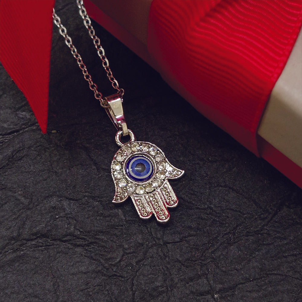 JewelMaze Hand Evil Eye Chain Pendant - 1405022