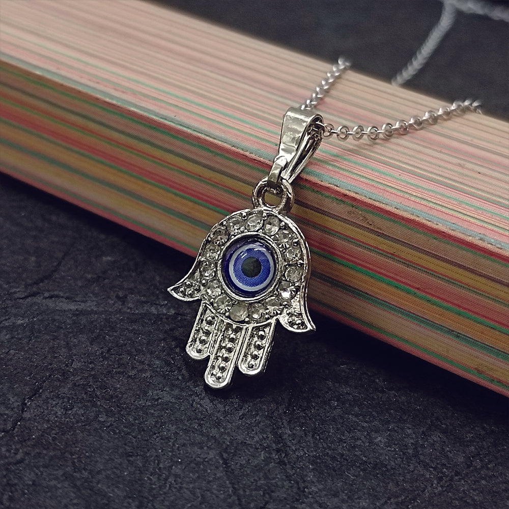 JewelMaze Hand Evil Eye Chain Pendant - 1405022
