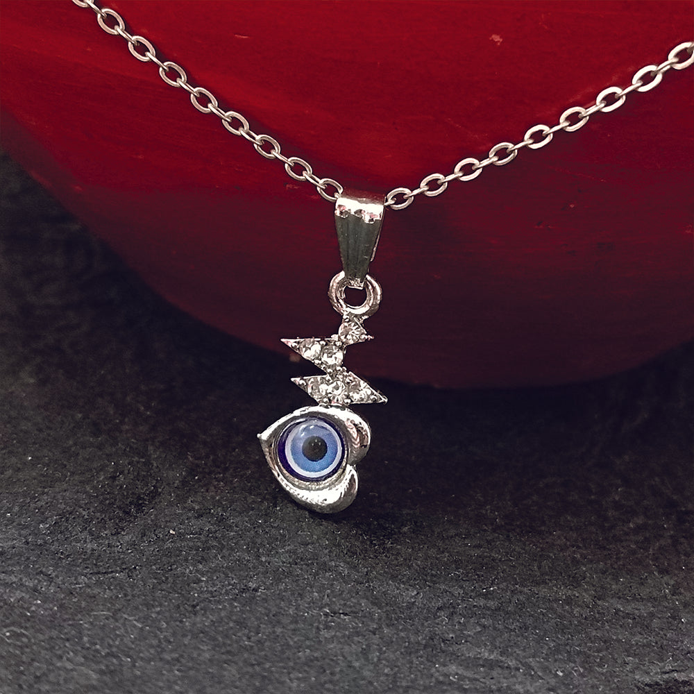 JewelMaze Heart Shaped Evil Eye Chain Pendant - 1405023