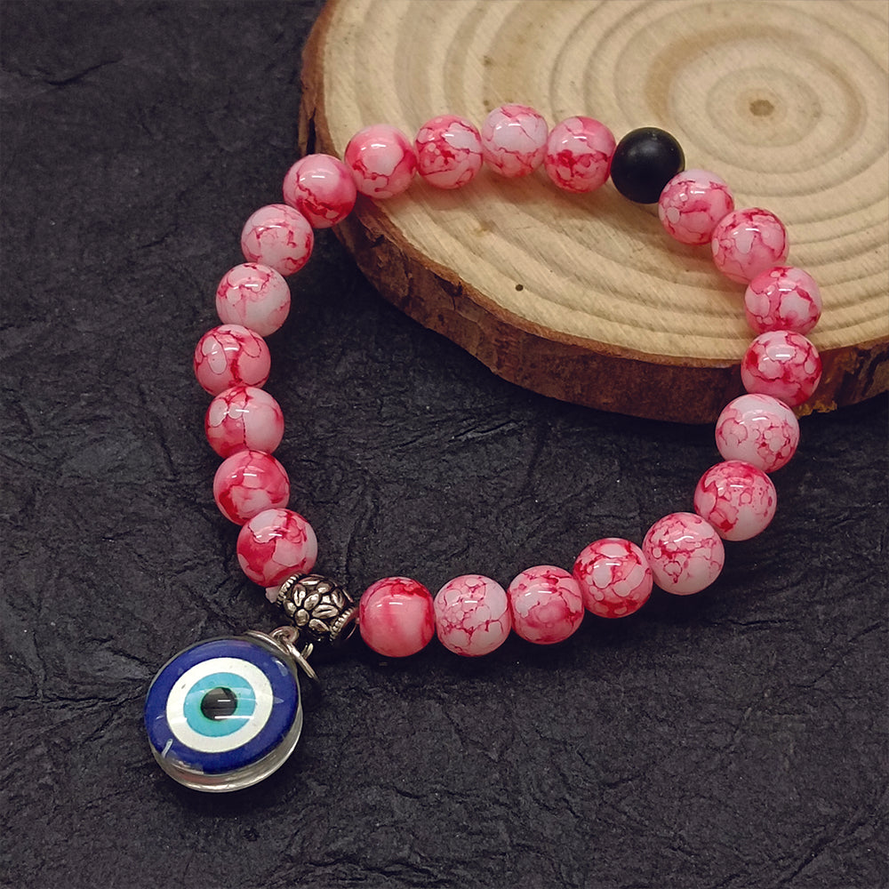 JewelMaze Red Beads Evil Eye Bracelet