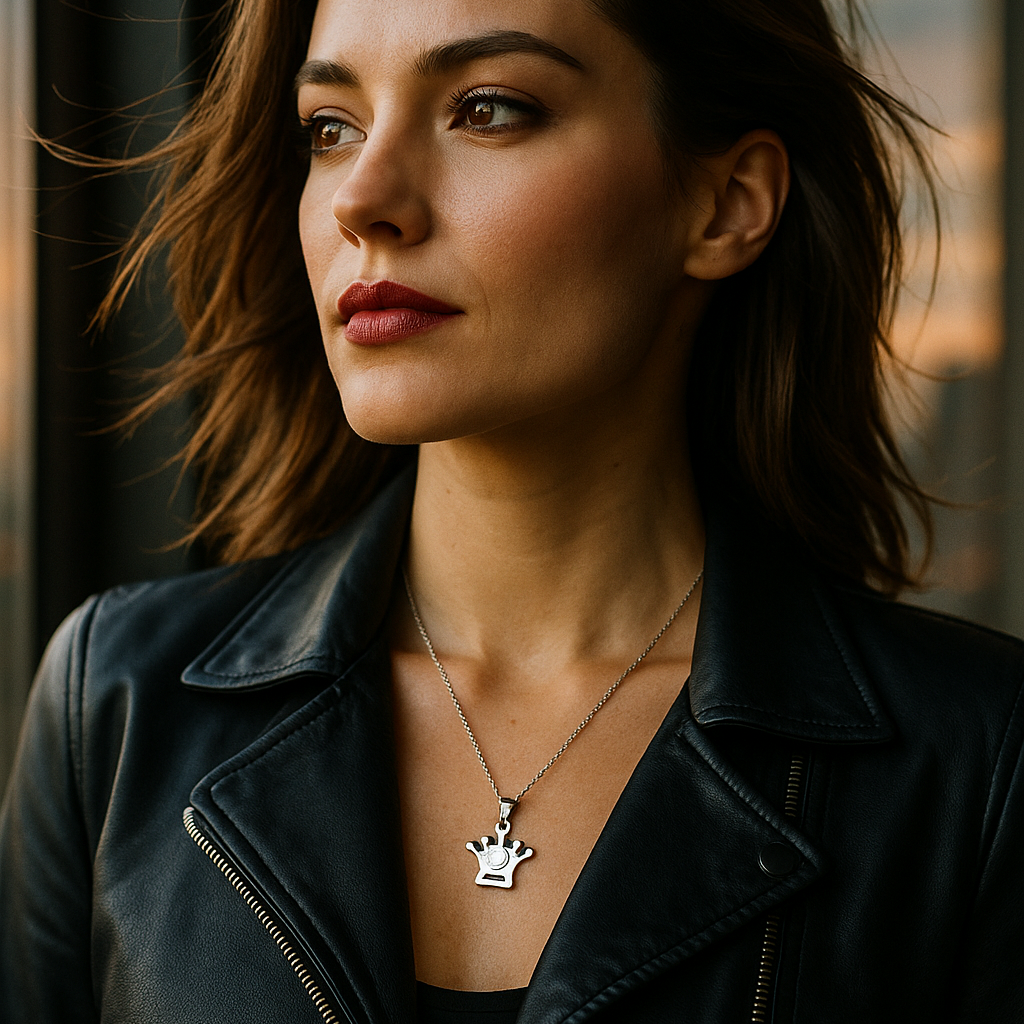 JewelMaze Crown Shaped Chain Pendant