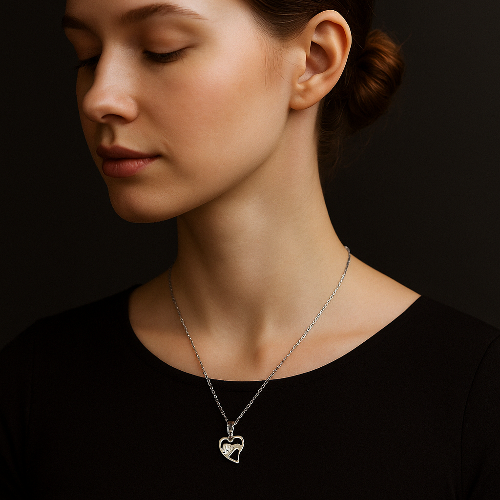 JewelMaze Heart Shaped Chain Pendant