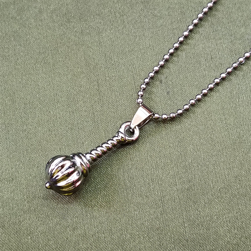 JewelMaze Hanuman Gada Silver Pendant with ball chain For Unisex
