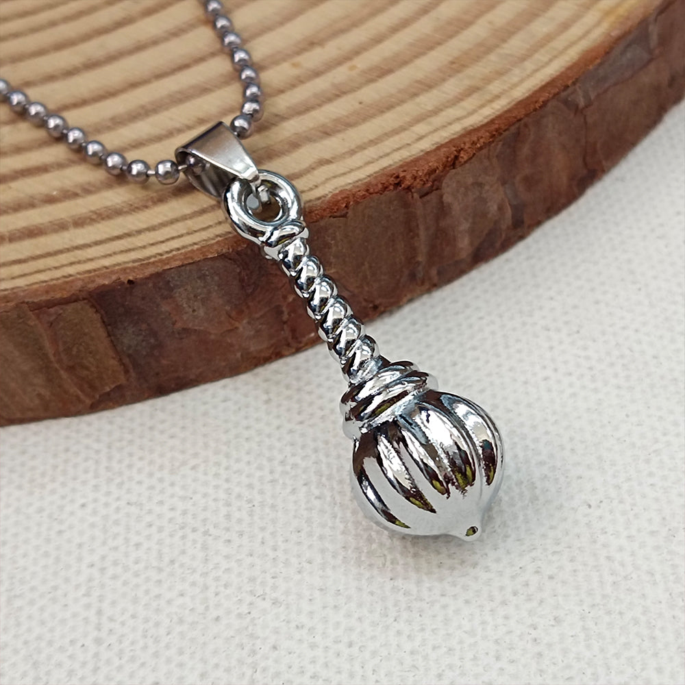 JewelMaze Hanuman Gada Silver Pendant with ball chain For Unisex