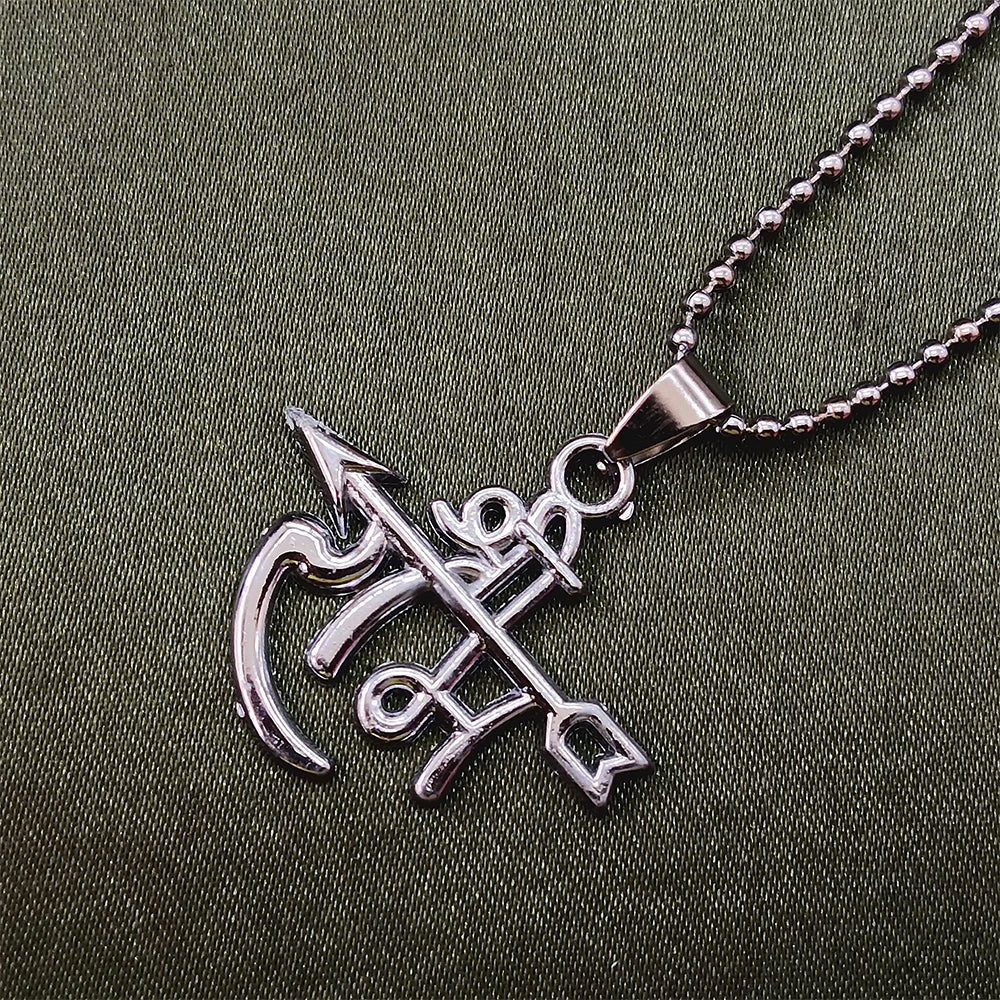 JewelMaze " Shree Ram " Silver Chain Pendant