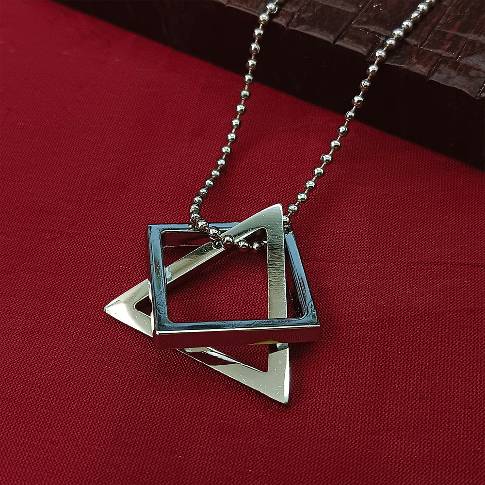 JewelMaze Square And Triangle Chain Pendant For Men