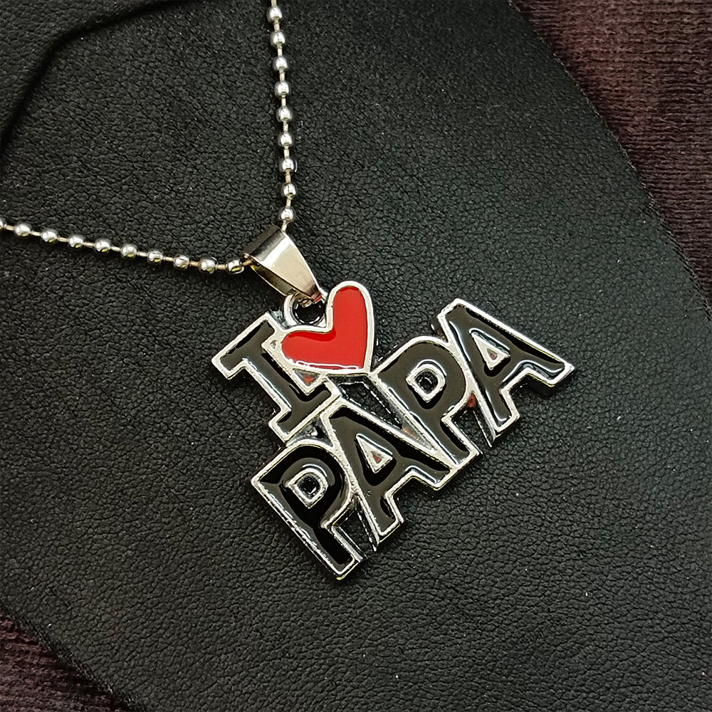 JewelMaze " I Love Papa " Chain Pendant For Men