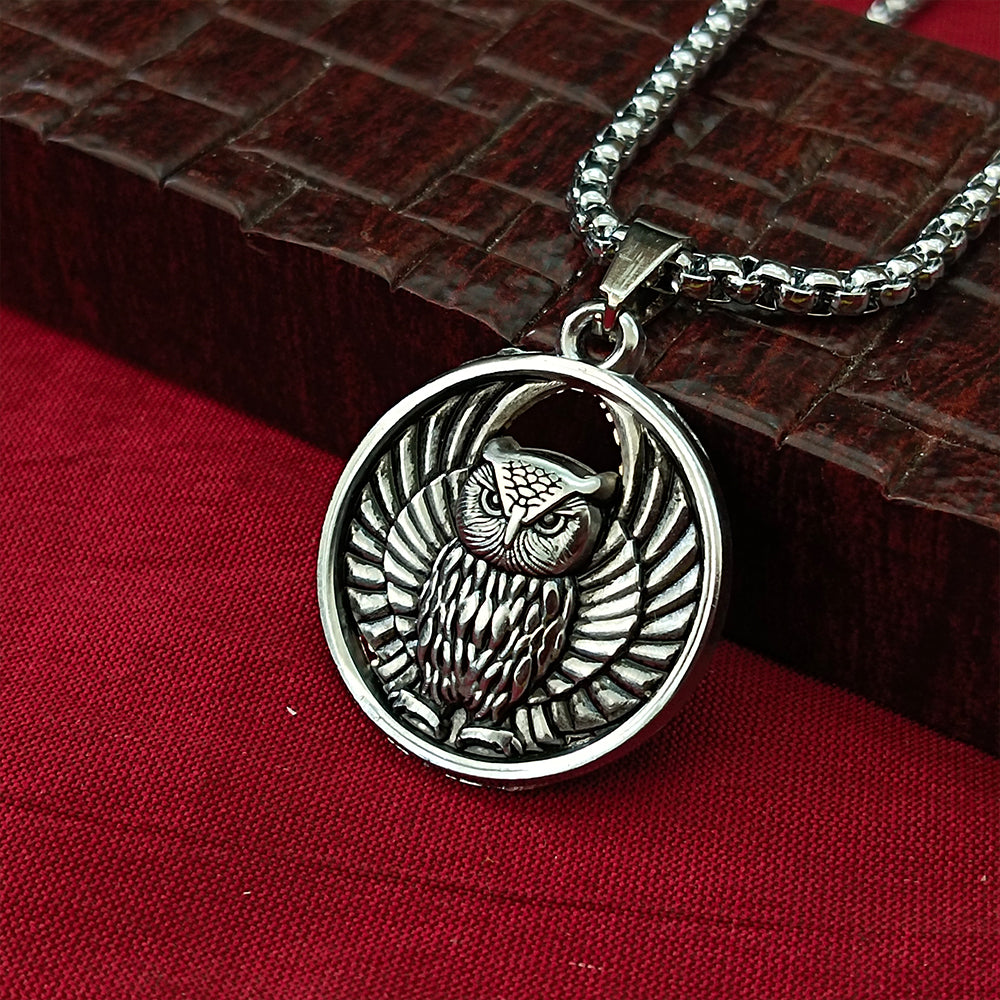 JewelMaze Owl Chain Pendant For Men