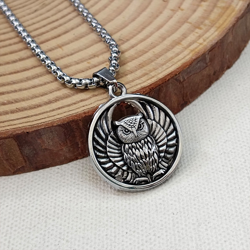 JewelMaze Owl Chain Pendant For Men