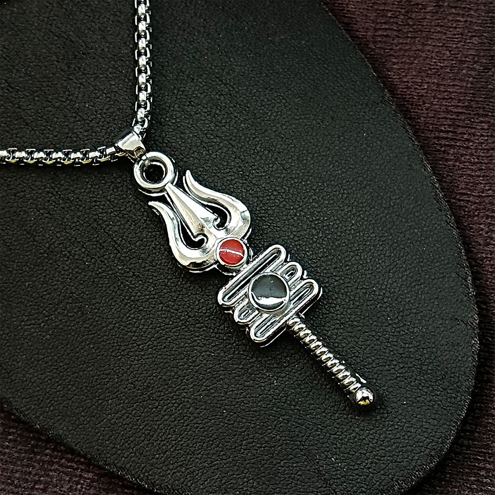 JewelMaze Shiva Trishul Chain Pendant Pendant