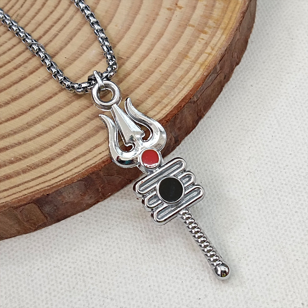 JewelMaze Shiva Trishul Chain Pendant Pendant