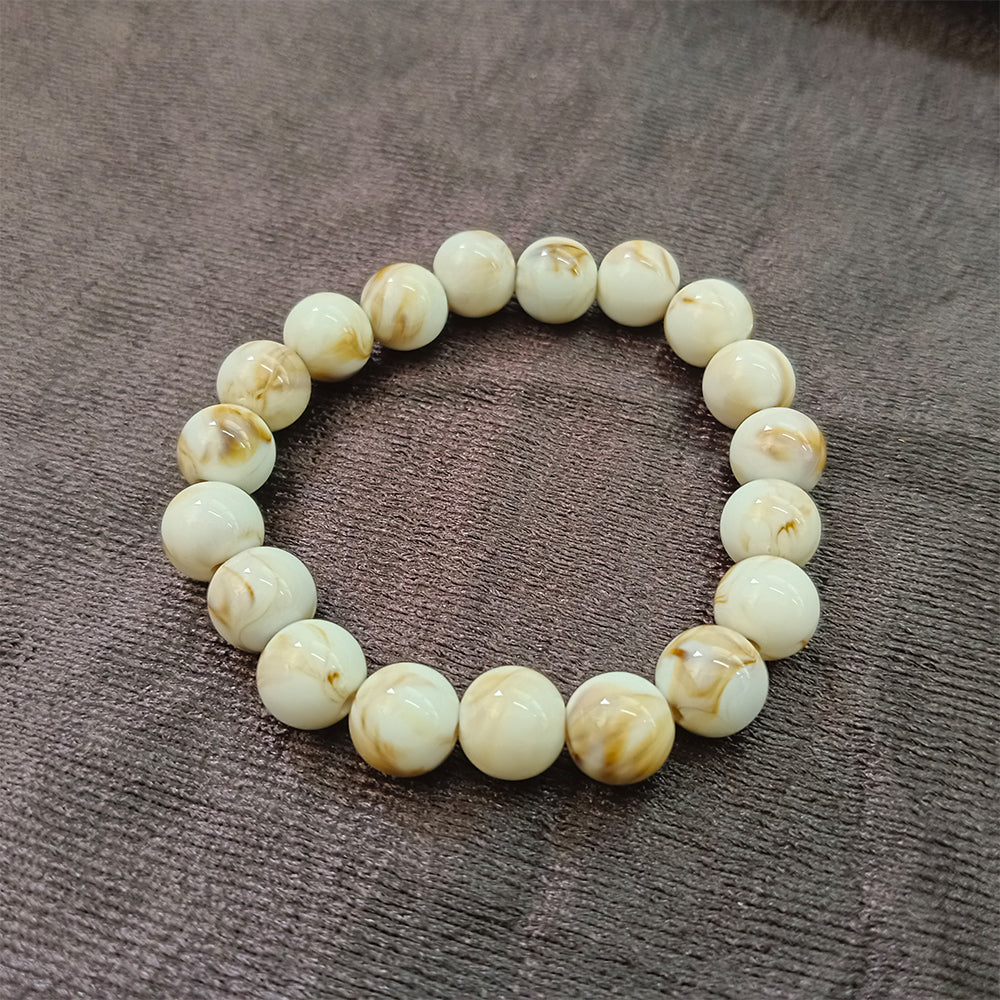 JewelMaze Brown Glass Beads Bracelet