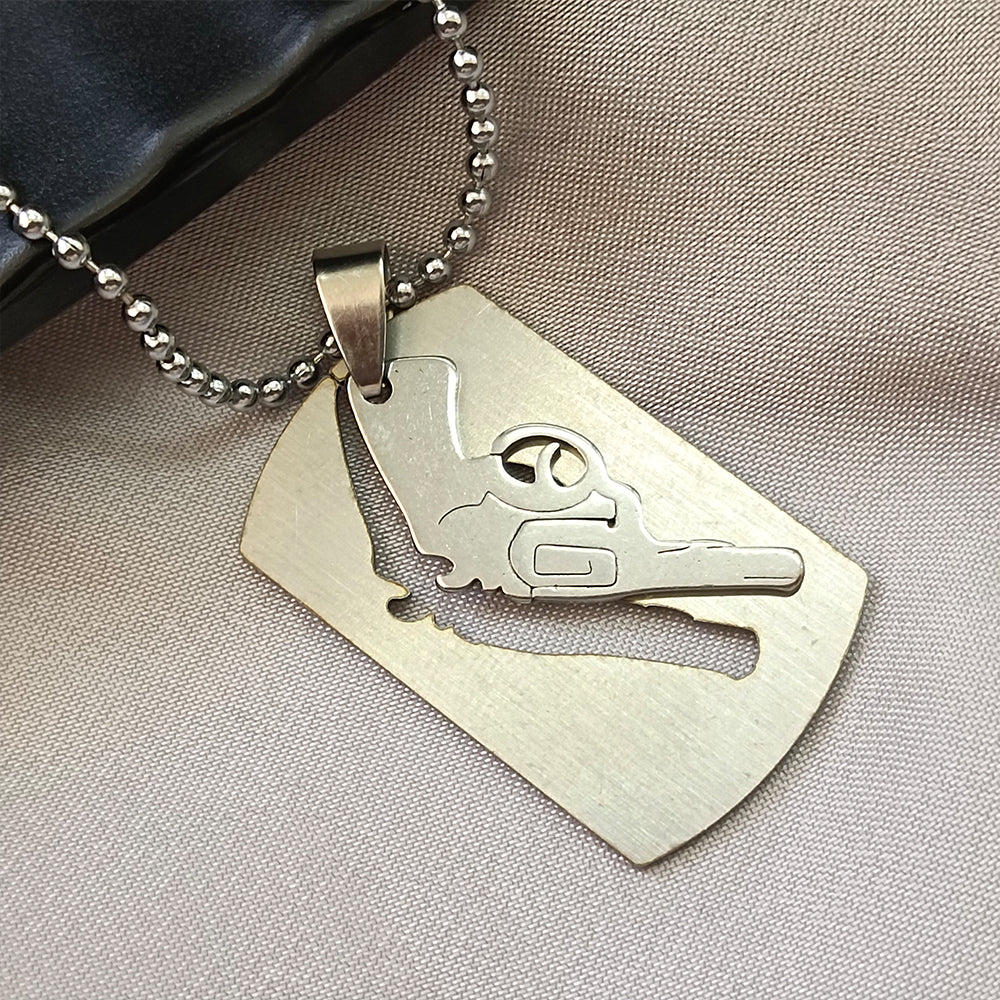 JewelMaze Gun Dog Chain Pendant For Men