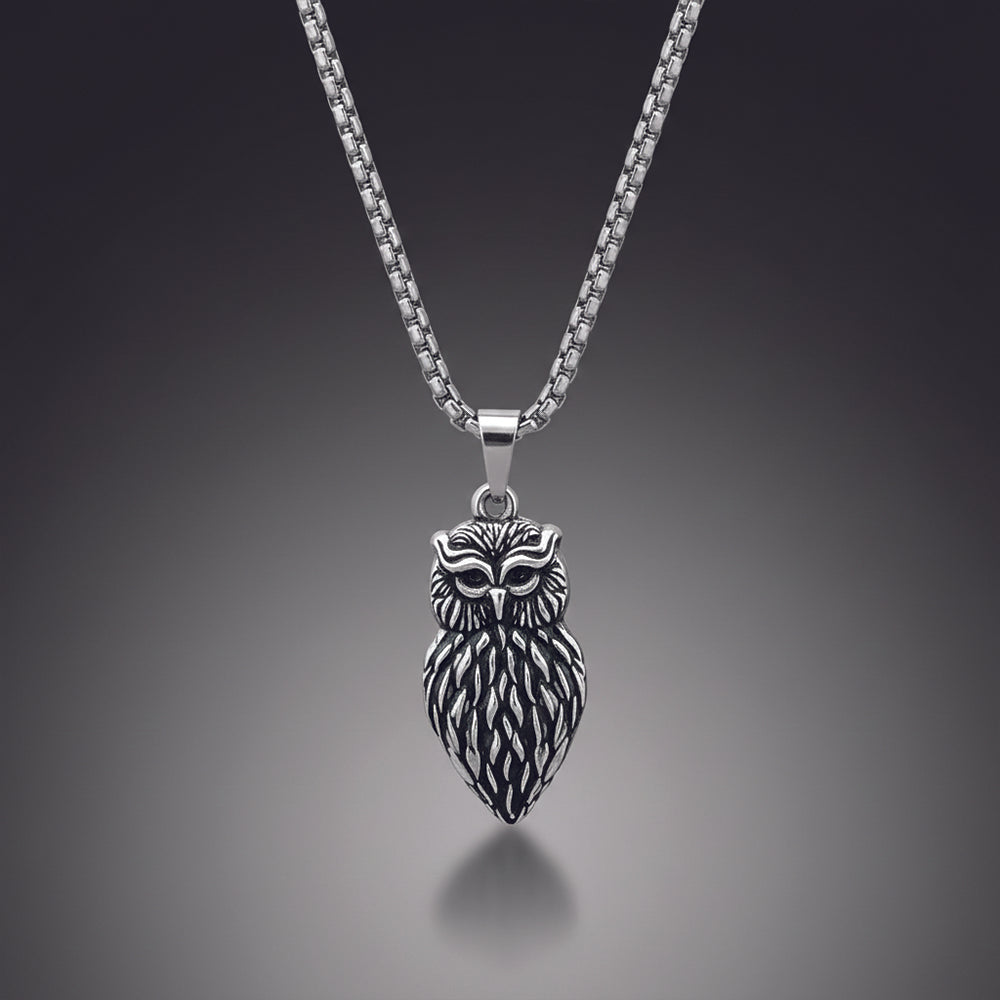JewelMaze Cool Owl Shape Pendant Chain – Daily Wear for Men