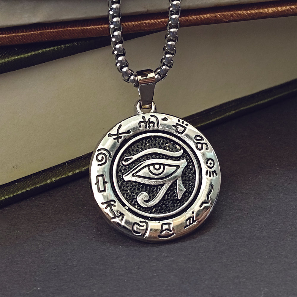 JewelMaze Stylish Eye of Horus Chain Pendant - Daily Wear for Men