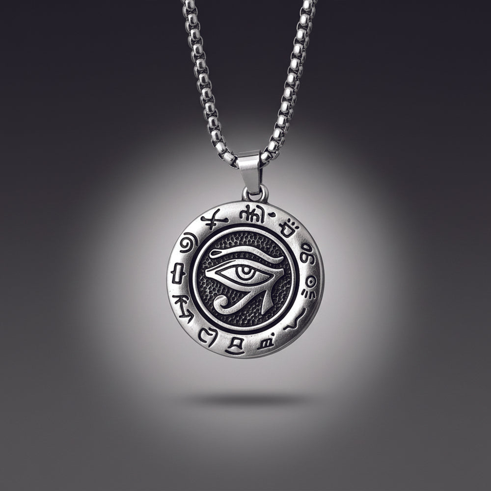 JewelMaze Stylish Eye of Horus Chain Pendant - Daily Wear for Men