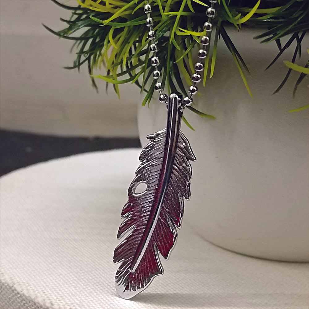 Jewelmaze Stylish Feather chain pendent for men