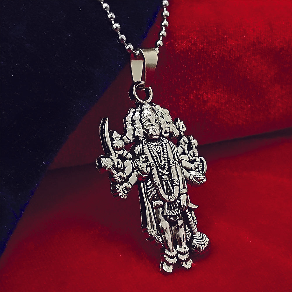 Jewelmaze Panchmukhi Hanuman Ji Divine Pendant with Chain