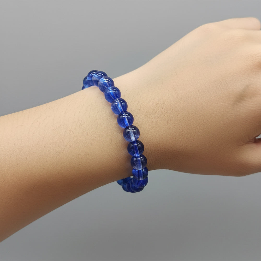 JewelMaze Adjustable Blue Beaded Wrist Bracelet