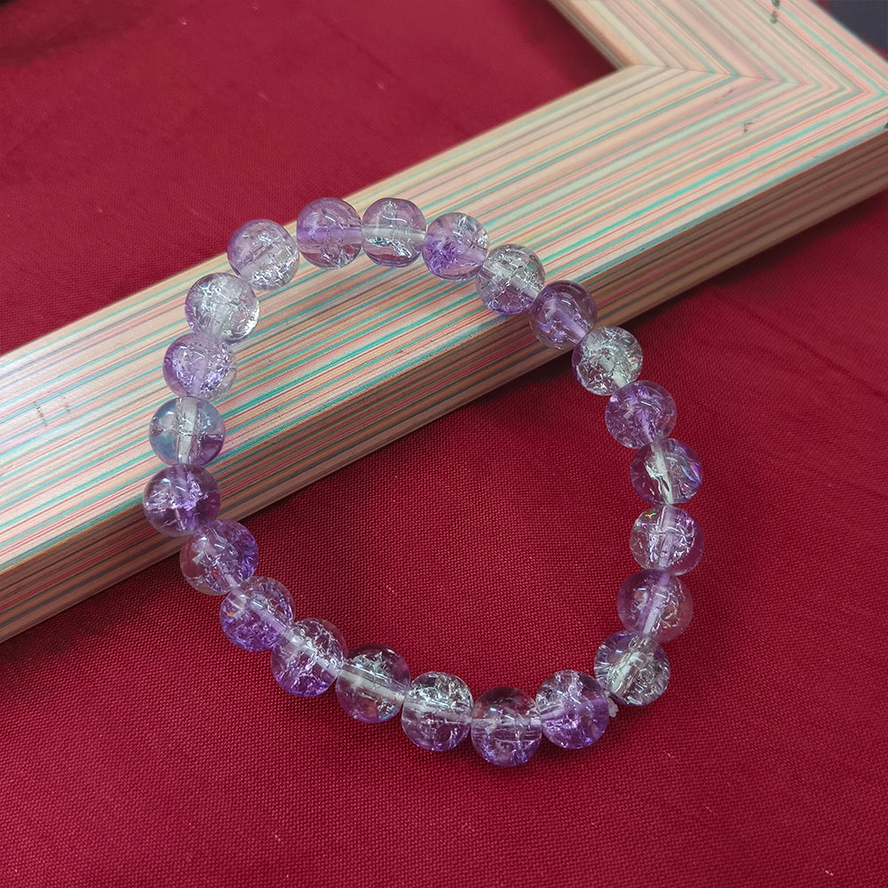 JewelMaze Stretchable Purple Beaded Wrist Bracelet