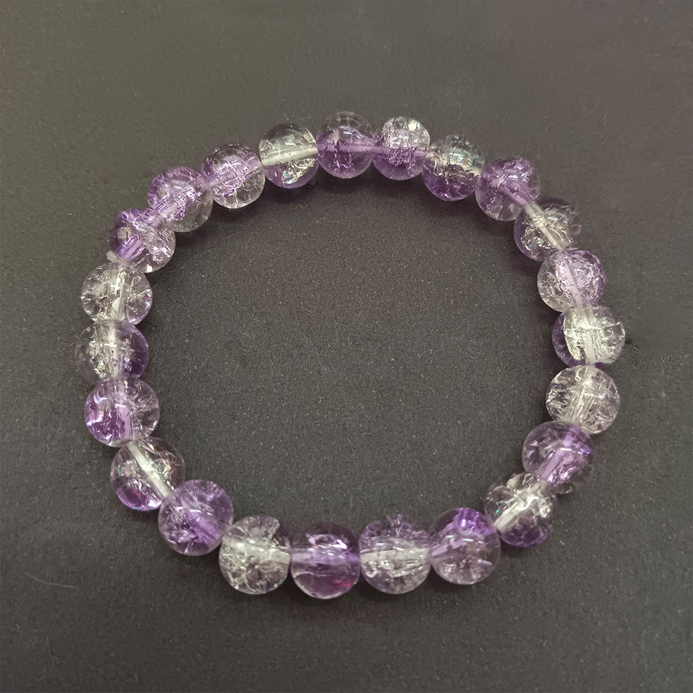JewelMaze Stretchable Purple Beaded Wrist Bracelet