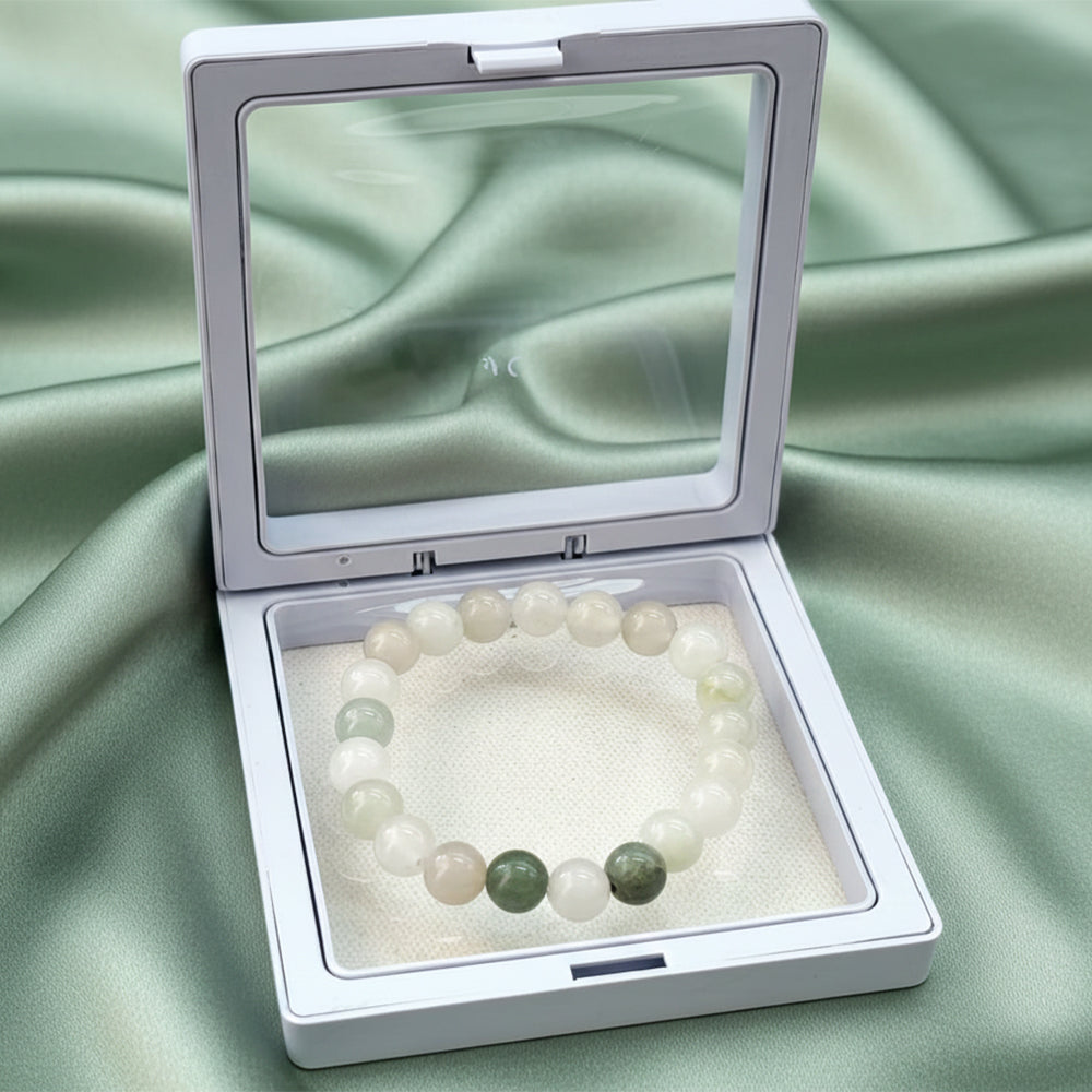 JewelMaze Burmese Jade Natural Stone Bracelet