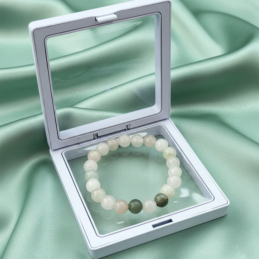 JewelMaze Burmese Jade Natural Stone Bracelet