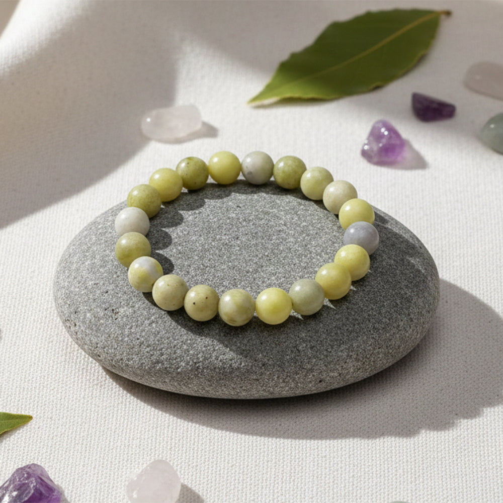 JewelMaze Yellow Jasper Natural Stone Healing Bracelet