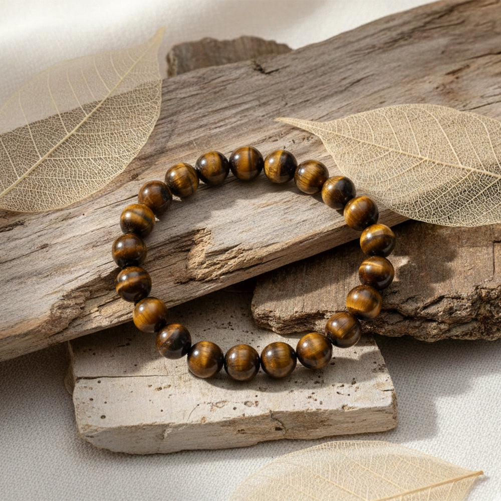 JewelMaze Tiger Eye Natural Stone Bracelet