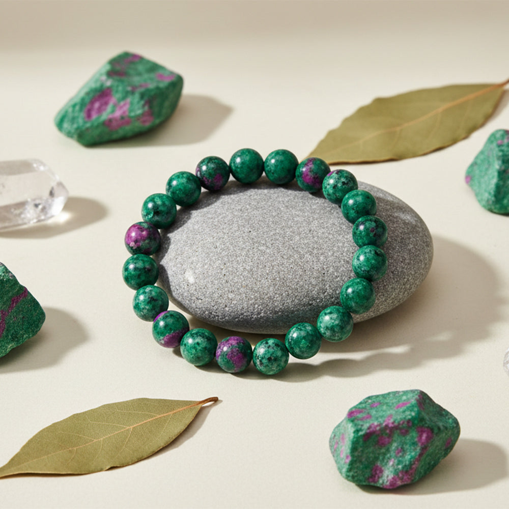 JewelMaze Ruby Zoisite Natural Stone Bracelet