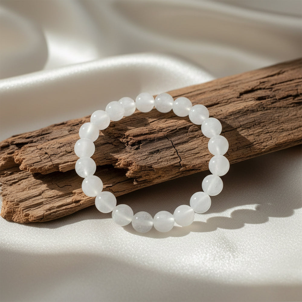 JewelMaze Selenite Natural Stone Bracelet