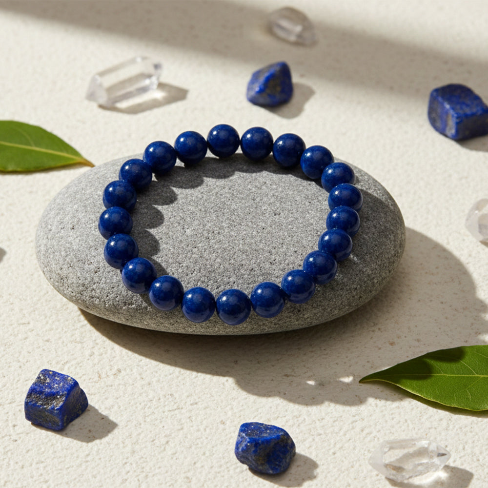 JewelMaze Lapis Lazuli Natural Stone Bracelet For Meditation