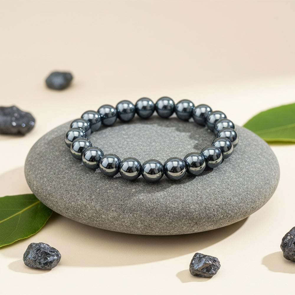 JewelMaze Hematite Natural Stone Bracelet