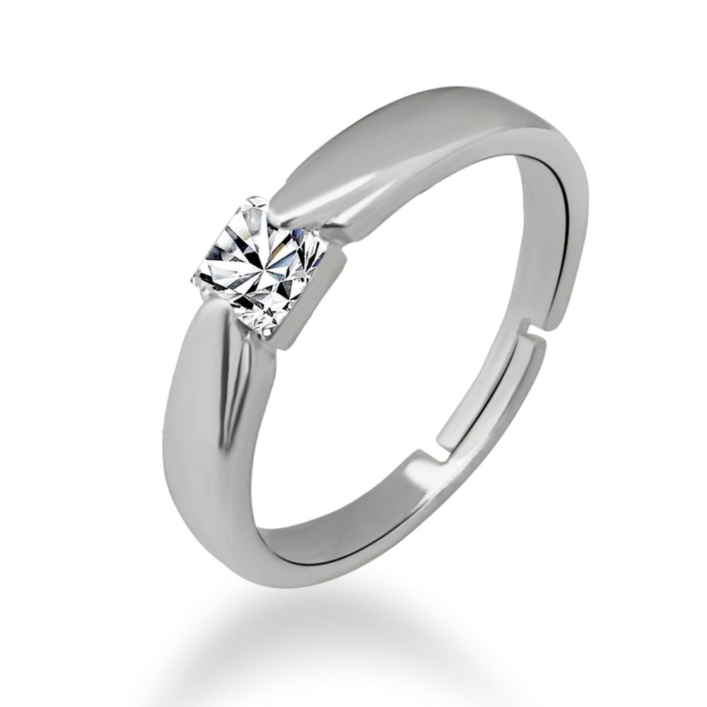 JewelMaze Sparkling Design Couple Rings for Couples ( Assorted )