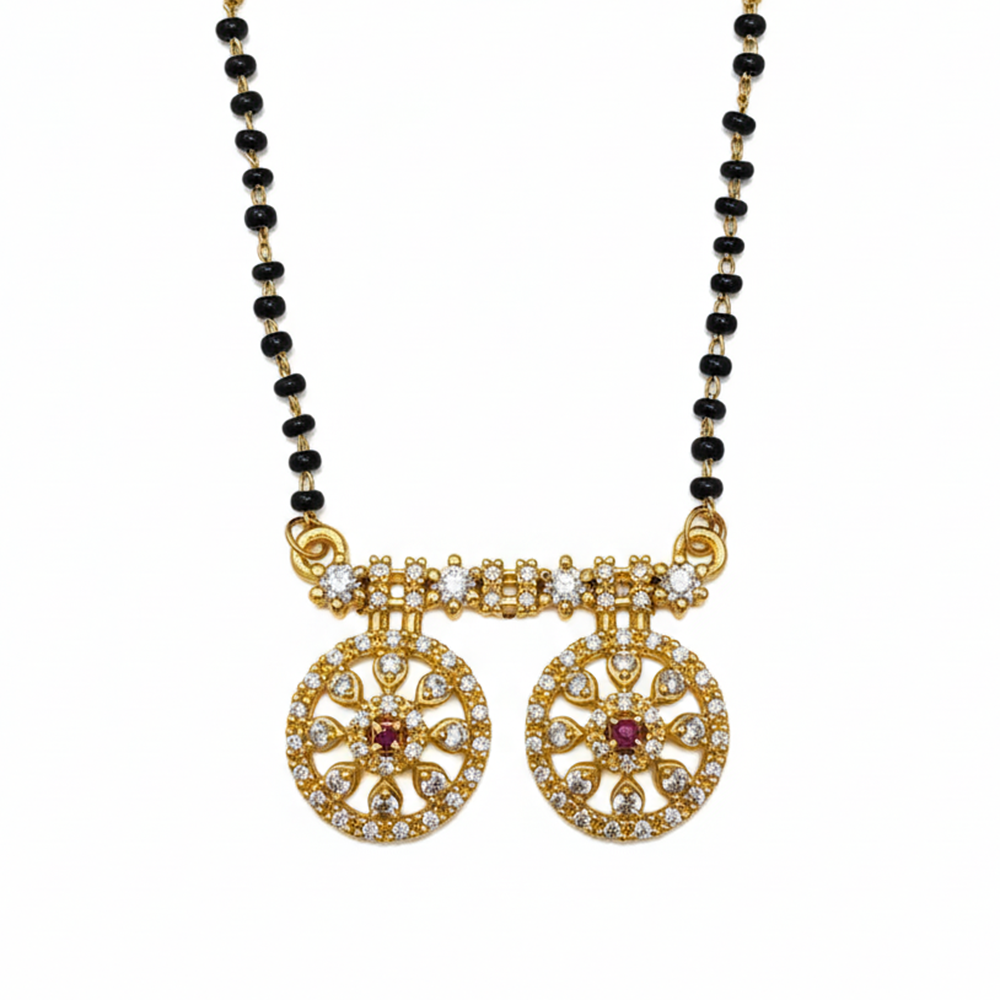JewelMaze Lightweight Daily Wear Ad Mangalsutra with Stone Work