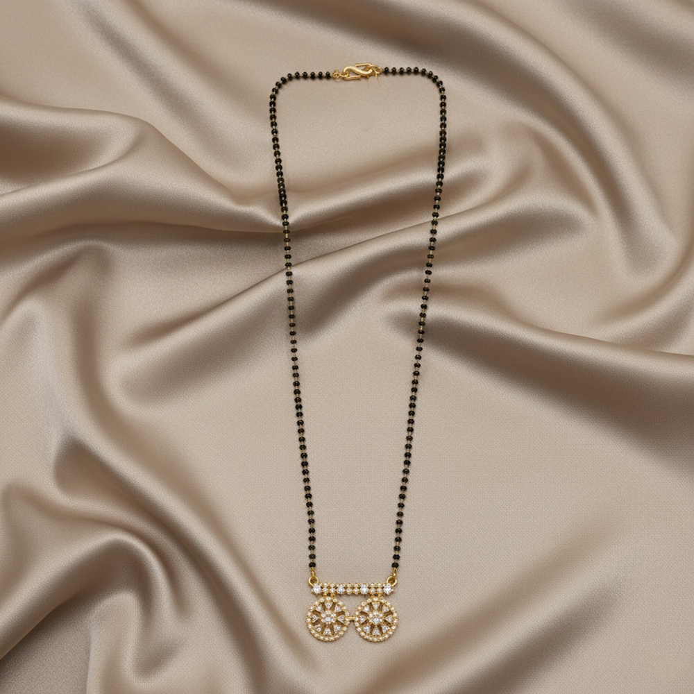 JewelMaze Lightweight Daily Wear Ad Mangalsutra with Stone Work