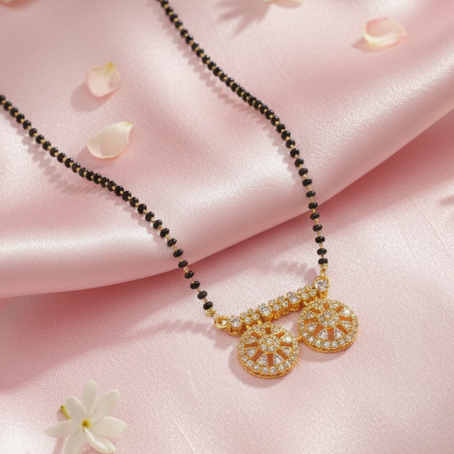 JewelMaze Lightweight Daily Wear Ad Mangalsutra with Stone Work