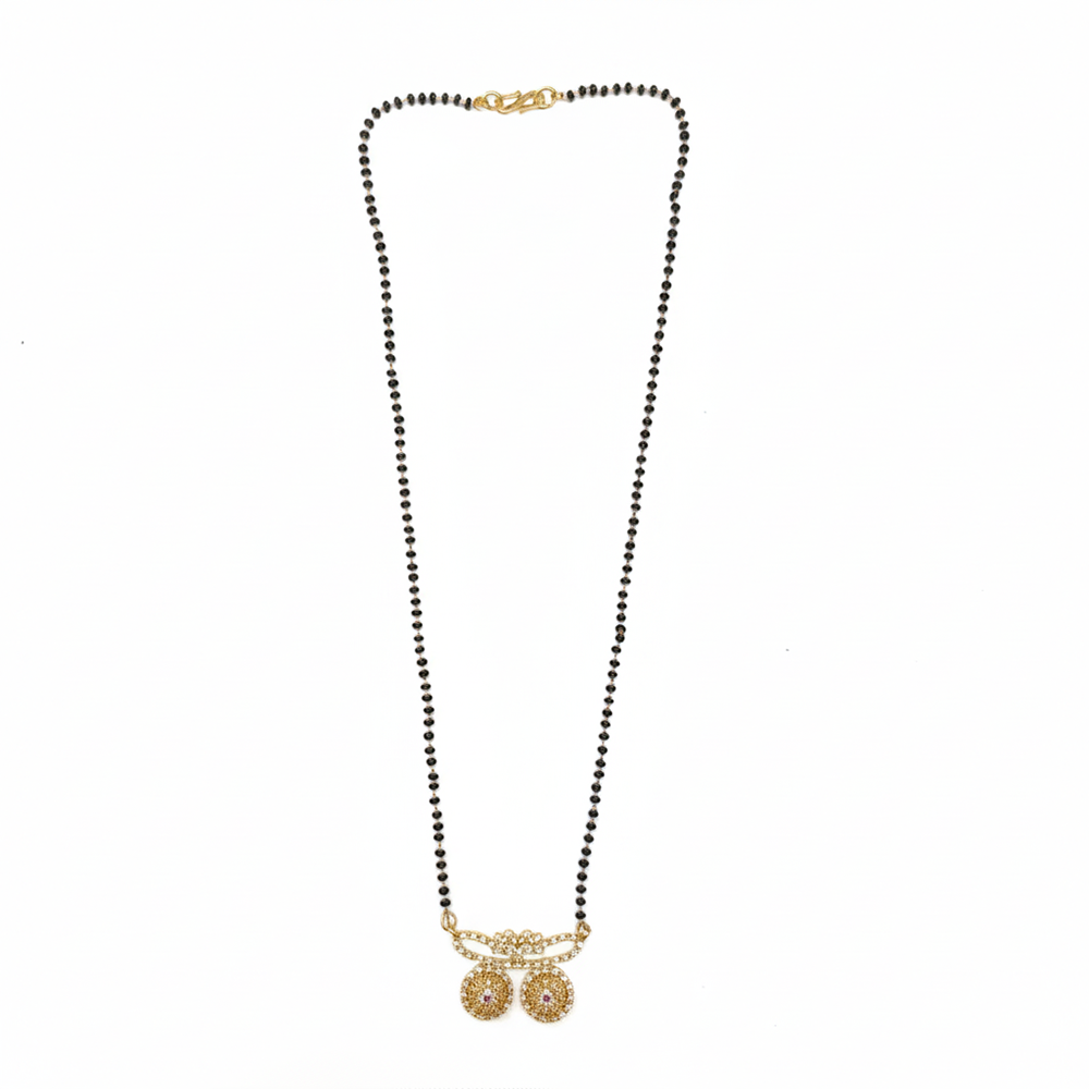 JewelMaze Delicate Bloom Gold Finish Ad Mangalsutra for Daily Grace