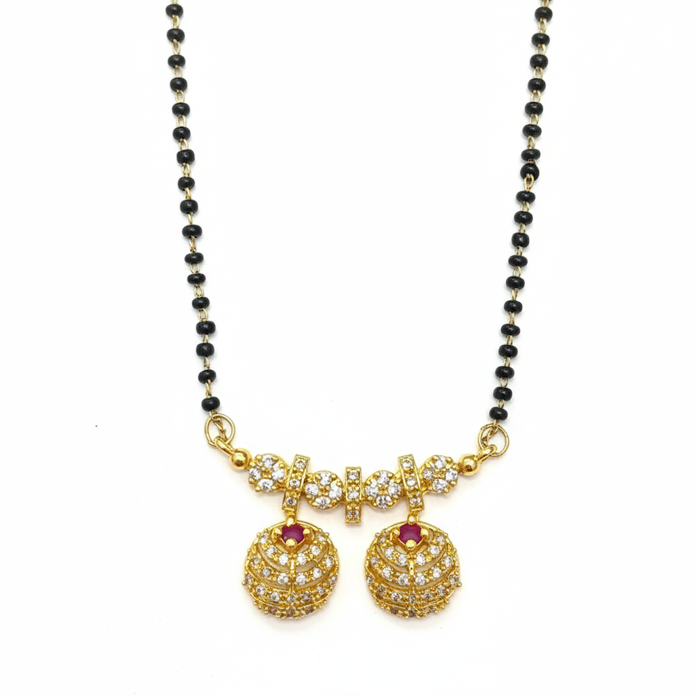 JewelMaze Timeless Petal Motif Ad Mangalsutra with Sparkle