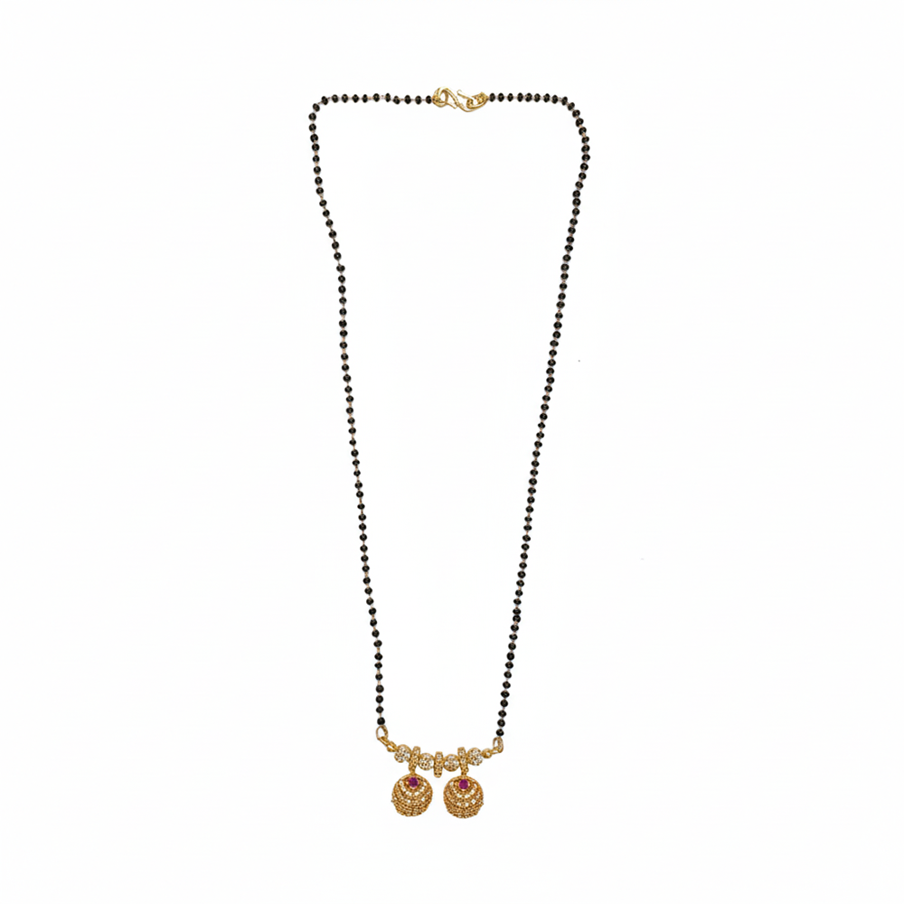 JewelMaze Timeless Petal Motif Ad Mangalsutra with Sparkle