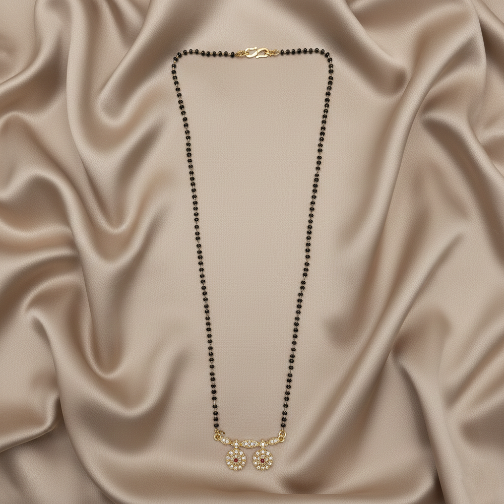 JewelMaze Everyday Wear Ad Stone Mangalsutra Elegant & Lightweight