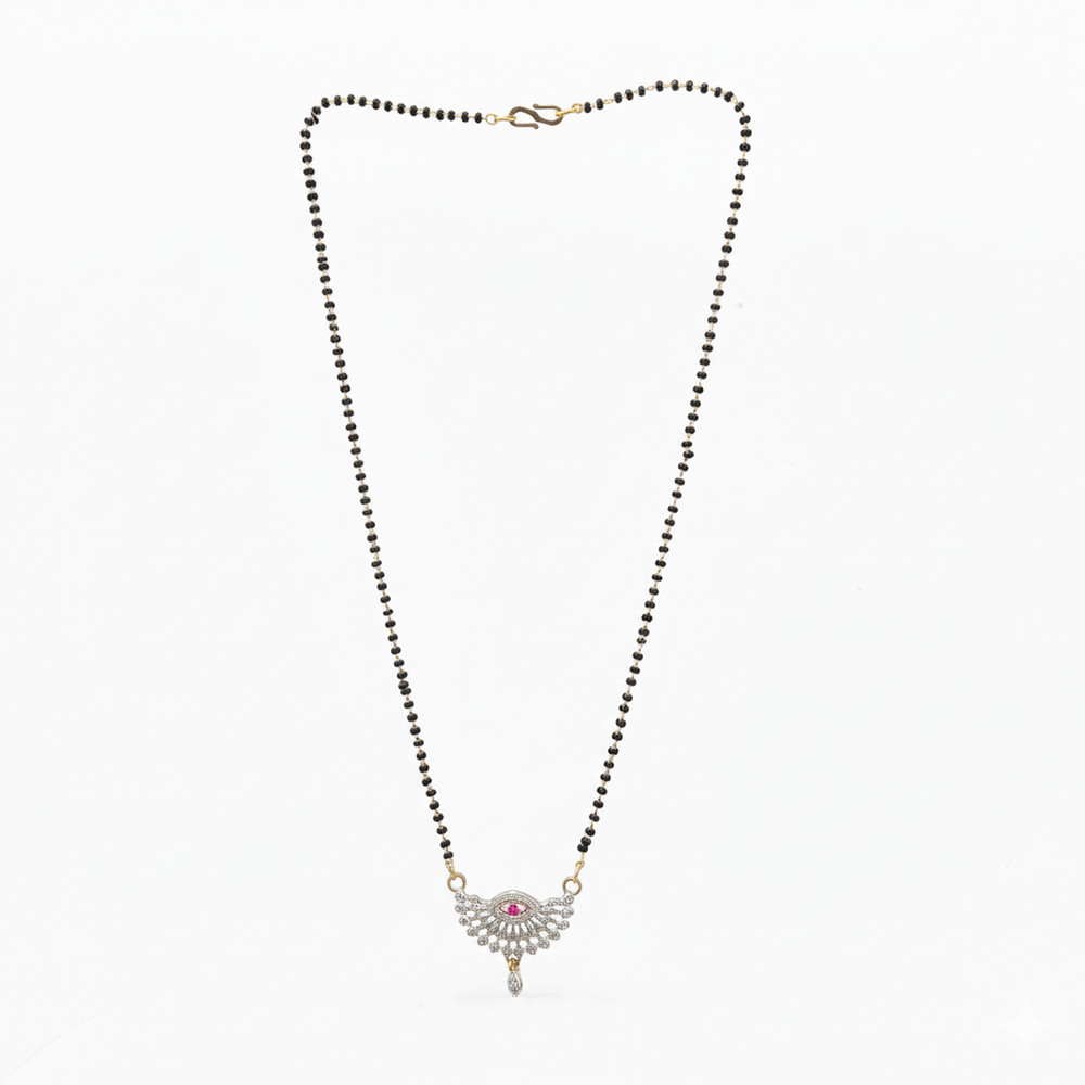 JewelMaze Classic Black Beads Everyday Mangalsutra