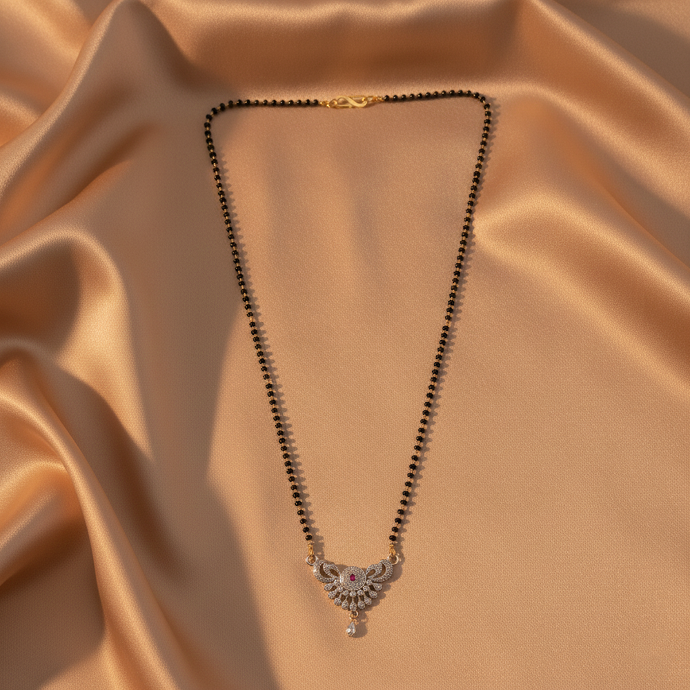 JewelMaze Modern Daily Wear Mangalsutra with Subtle Charm