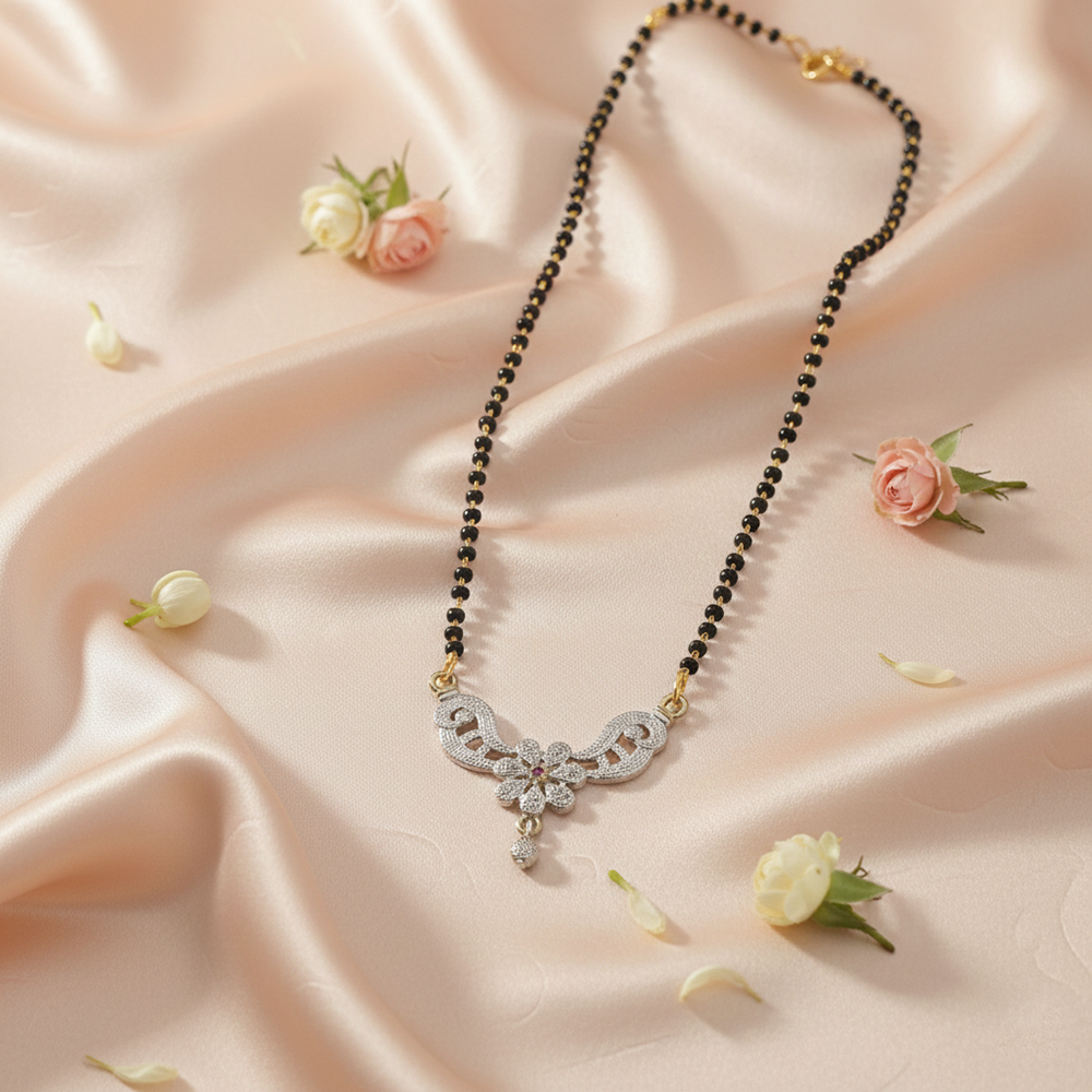 JewelMaze Modern Daily Wear Mangalsutra with Subtle Charm