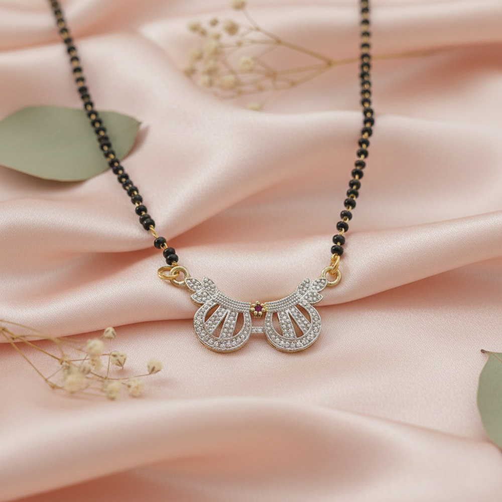 JewelMaze Elegant Everyday Wear Mangalsutra with Minimal Design