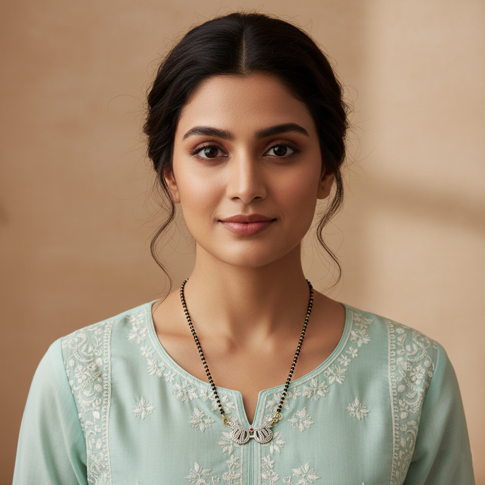 JewelMaze Elegant Everyday Wear Mangalsutra with Minimal Design