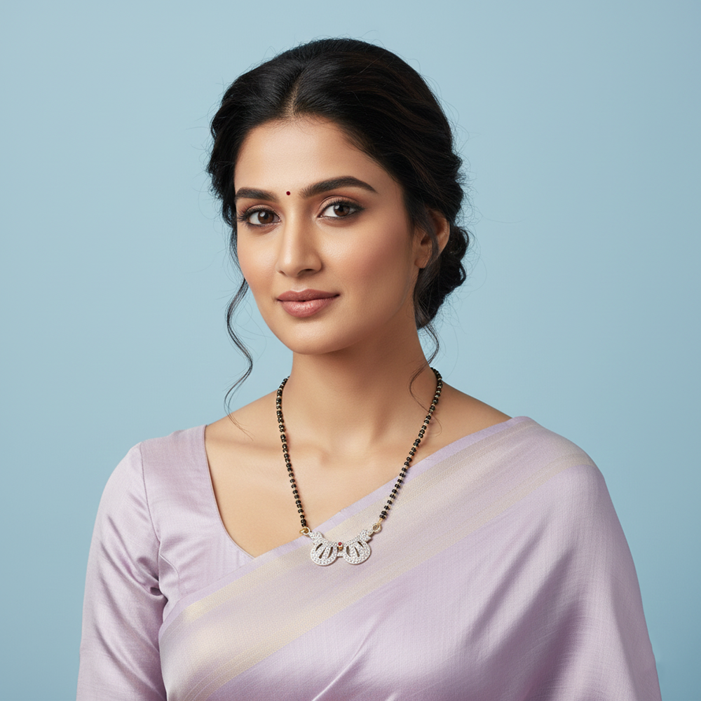 JewelMaze Elegant Everyday Wear Mangalsutra with Minimal Design