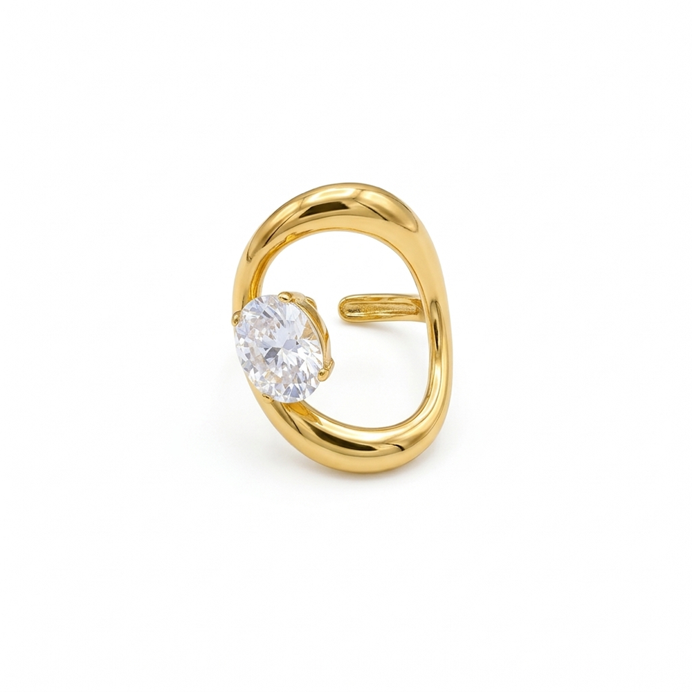 JewelMaze American Diamond Anti Tarnish Adjustable Ring